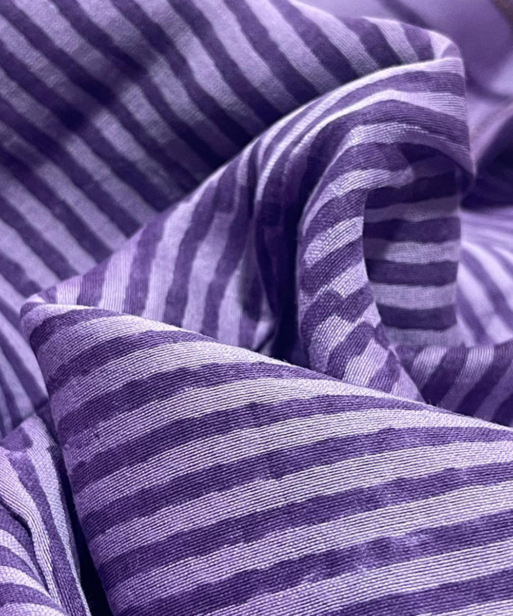Lavender golden hand embroidered chanderi silk saree