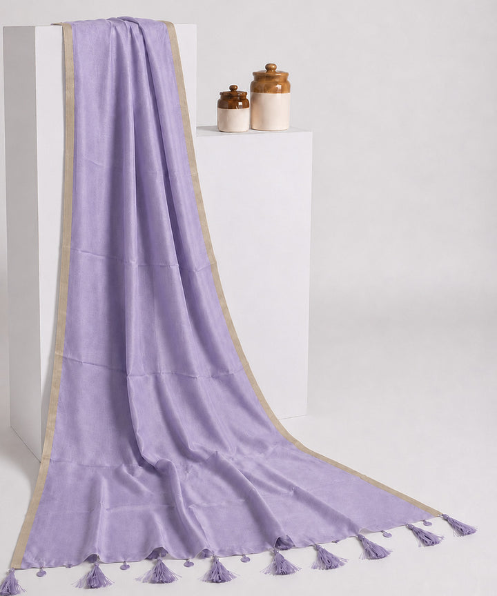 Lavender hand embroidered chanderi silk saree