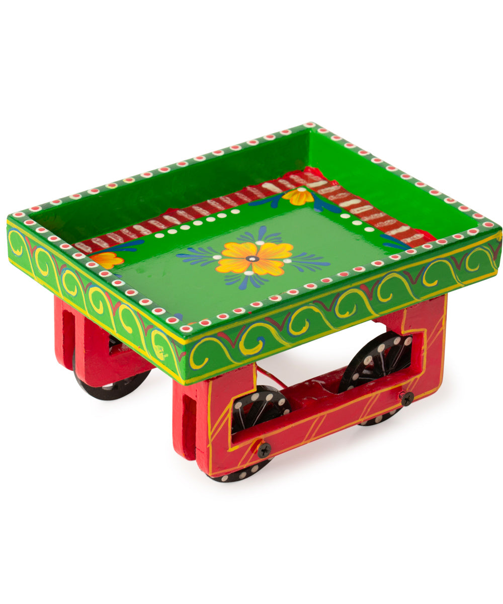 Hand painted wooden thela tray