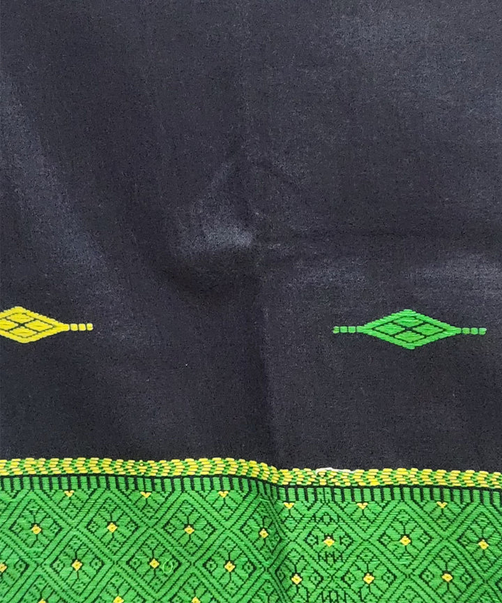 Black multicolor handloom cotton assam stole