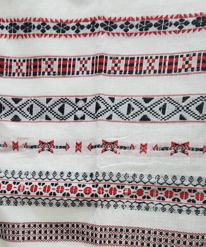 Offwhite multicolor motif handloom eri silk assam stole