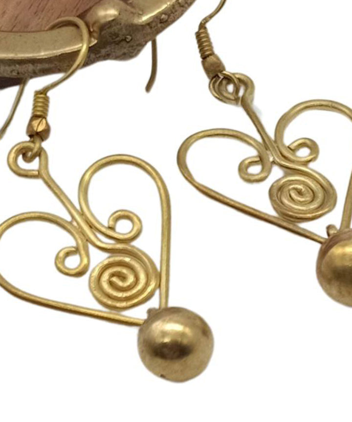 Golden dhokra handcrafted brass earring