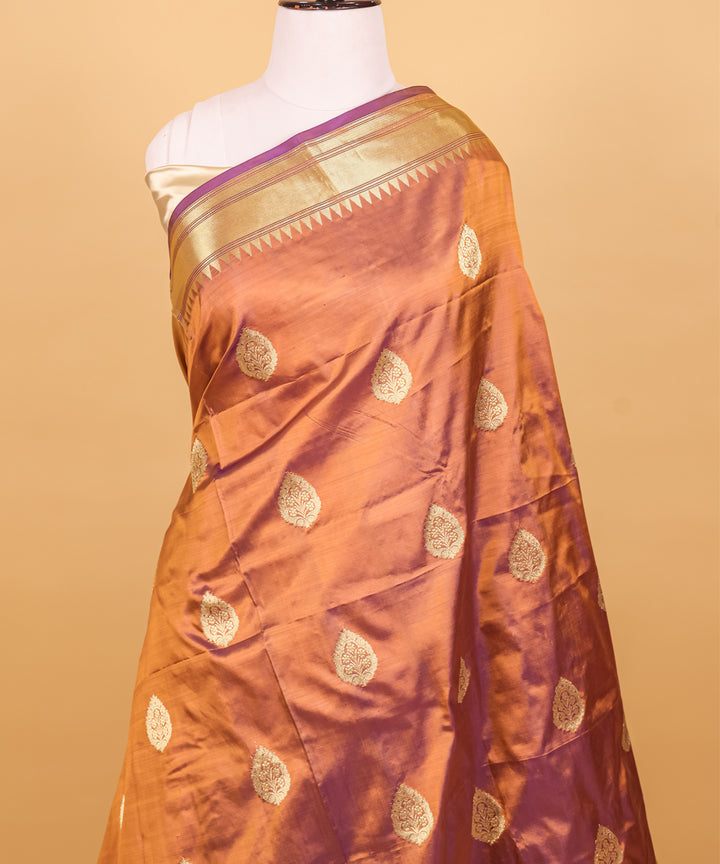 Purple boota handwoven banarasi silk saree