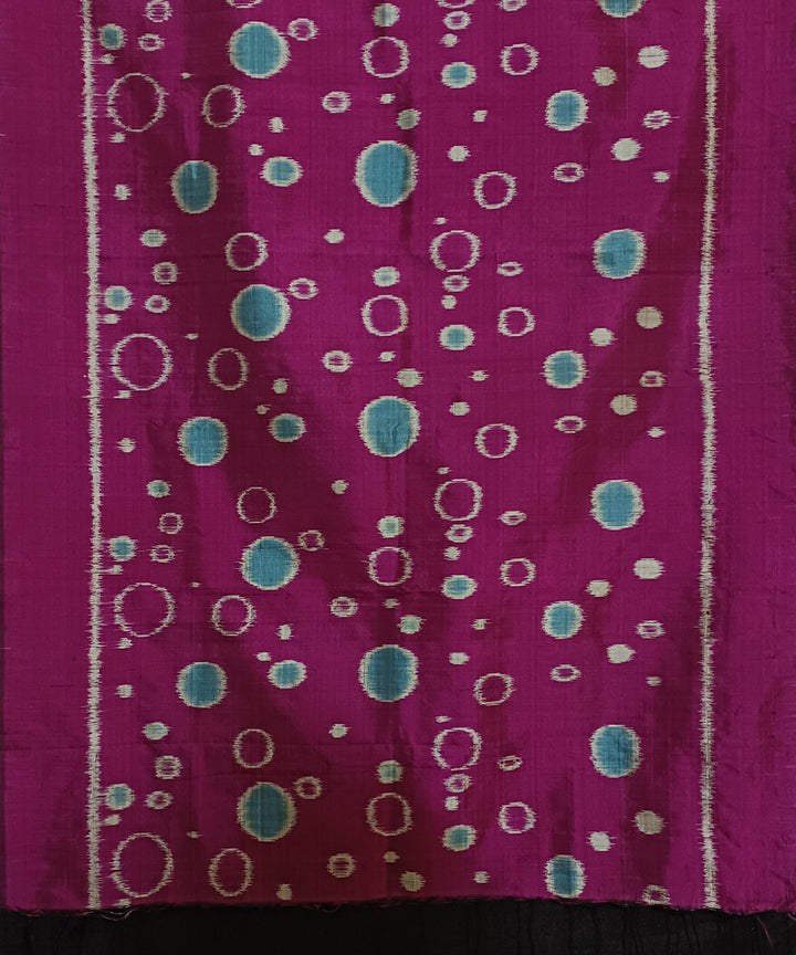 Pink blue handwoven silk ikat sambalpuri stole