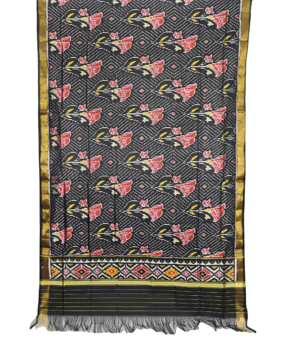 Black pink handwoven silk patoladupatta