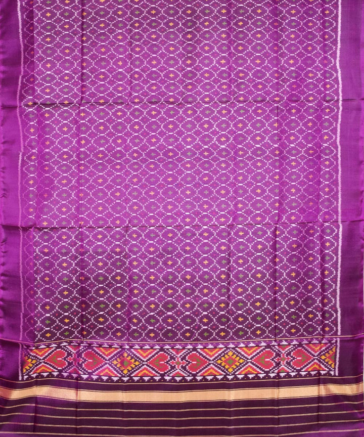 Purple mustard handwoven silk patola dupatta