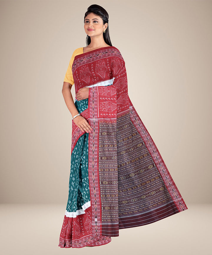 Multicolor multicolour cotton handwoven nuapatna saree