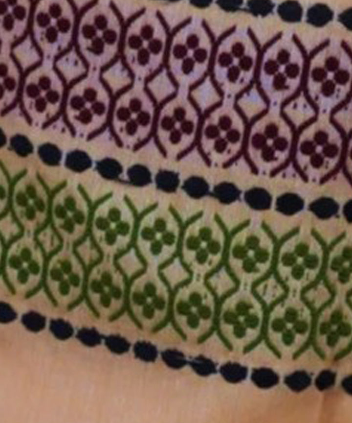 Peach multicolor handloom cotton assam stole