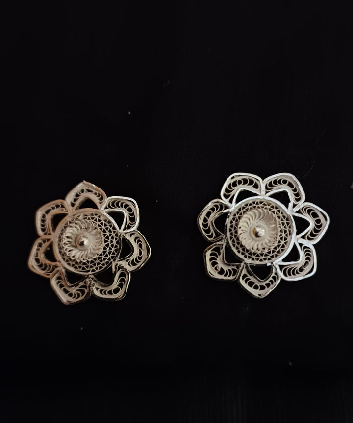 Silver filigree handcrafted pure silver earring by orissa artisans