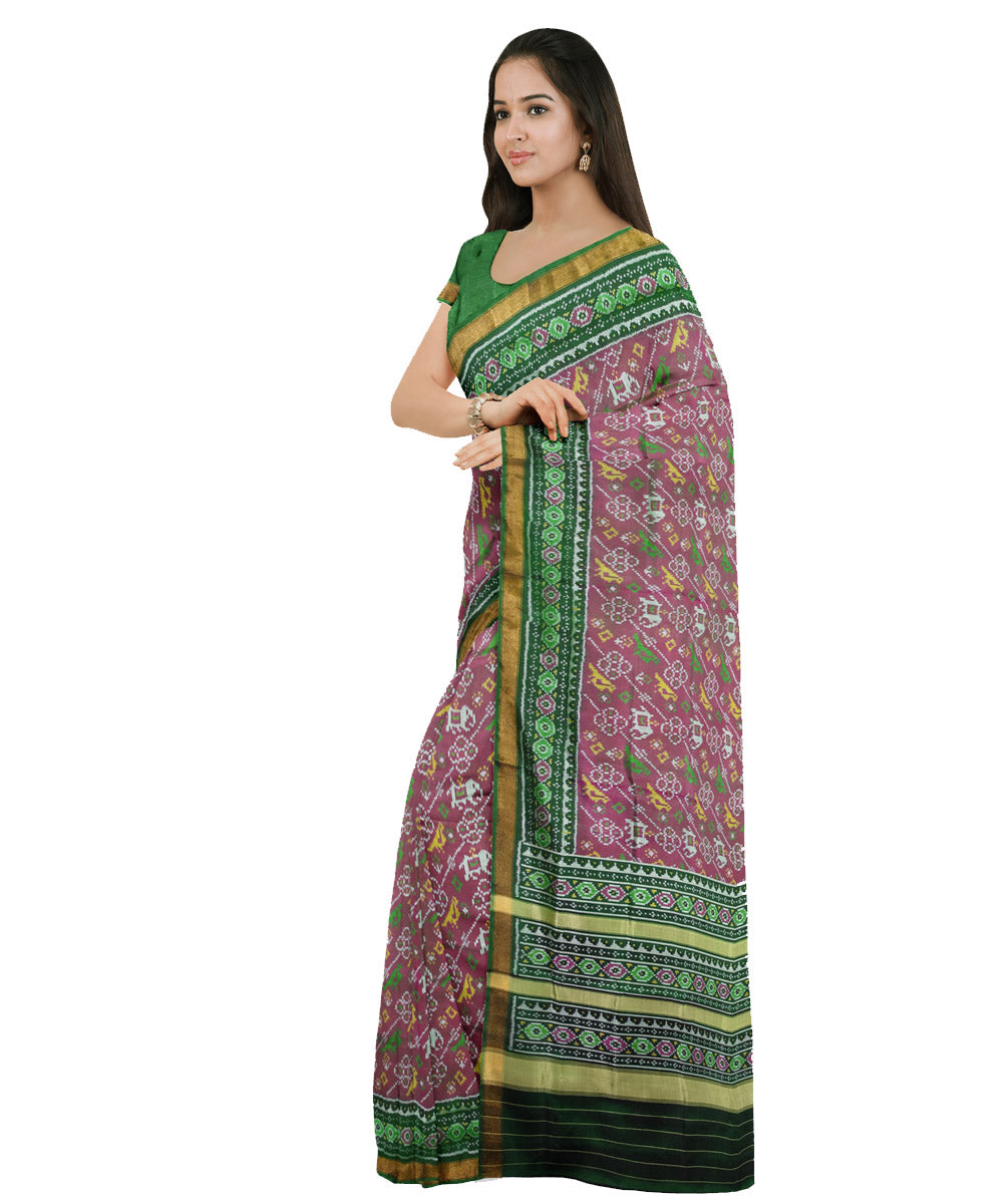 Dark green silk handloom patola saree – GoCoop