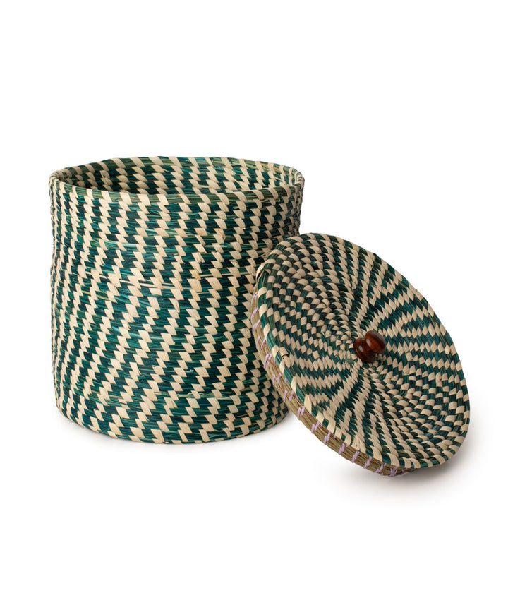 Sabai grass multi purpose basket with lid
