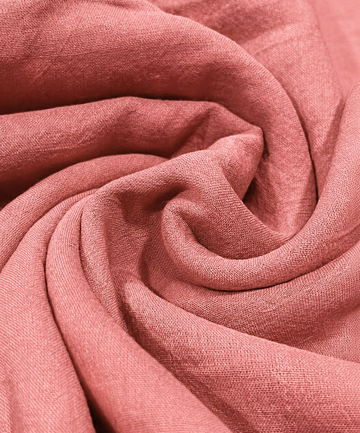 Peach olive crochet mukaish cotton saree