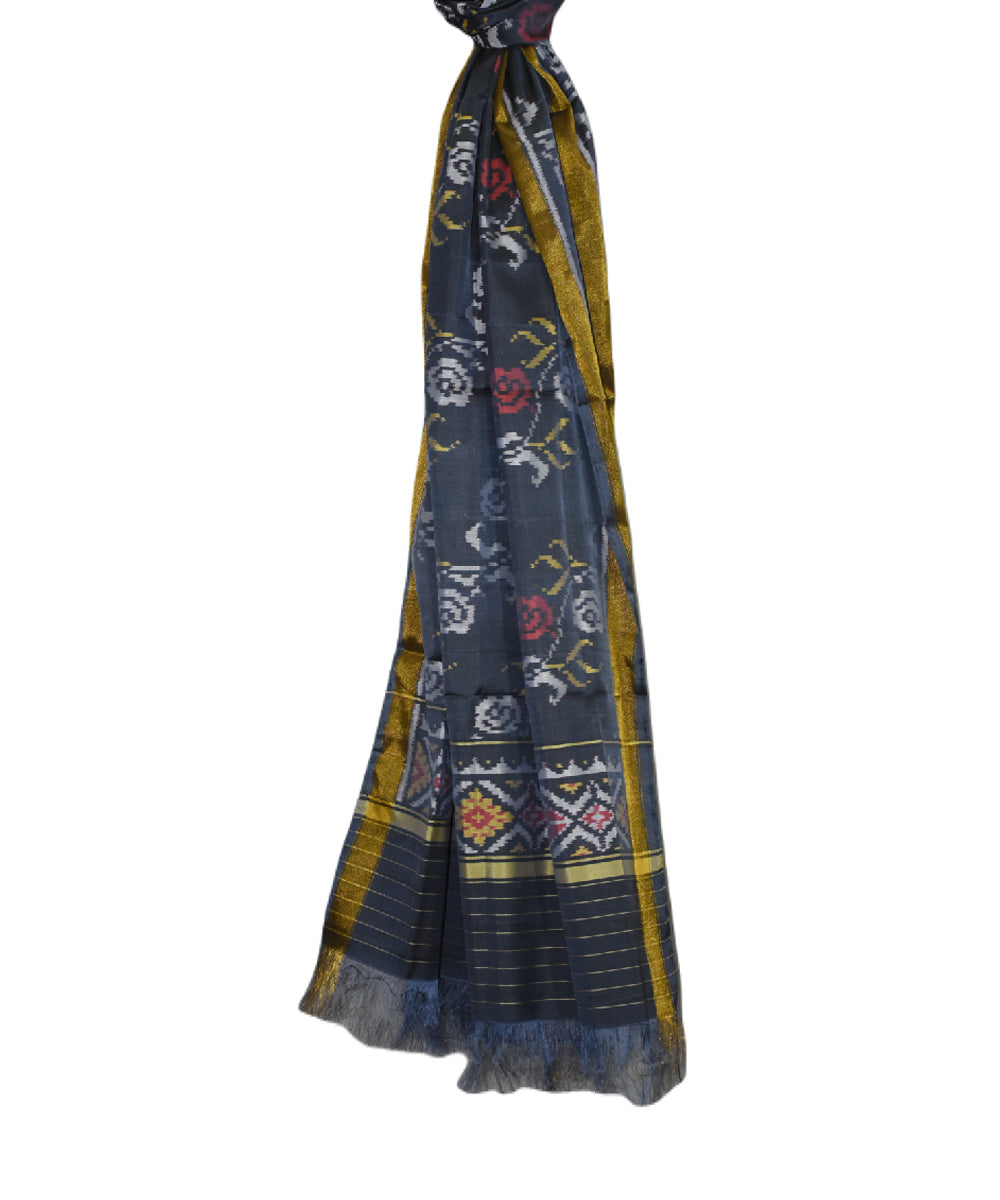 Black red handwoven silk patola dupatta