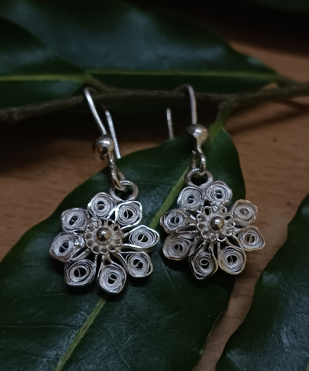 Silver filigree handcrafted pure silver earring