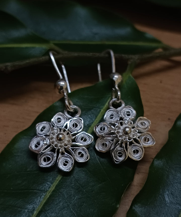 Silver filigree handcrafted pure silver earring