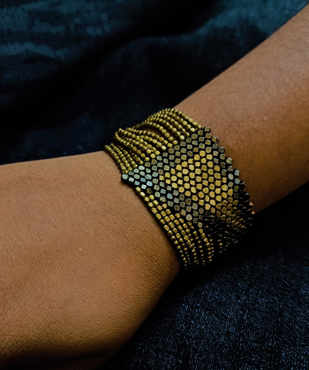 Handcrafted golden dhokra rakhi