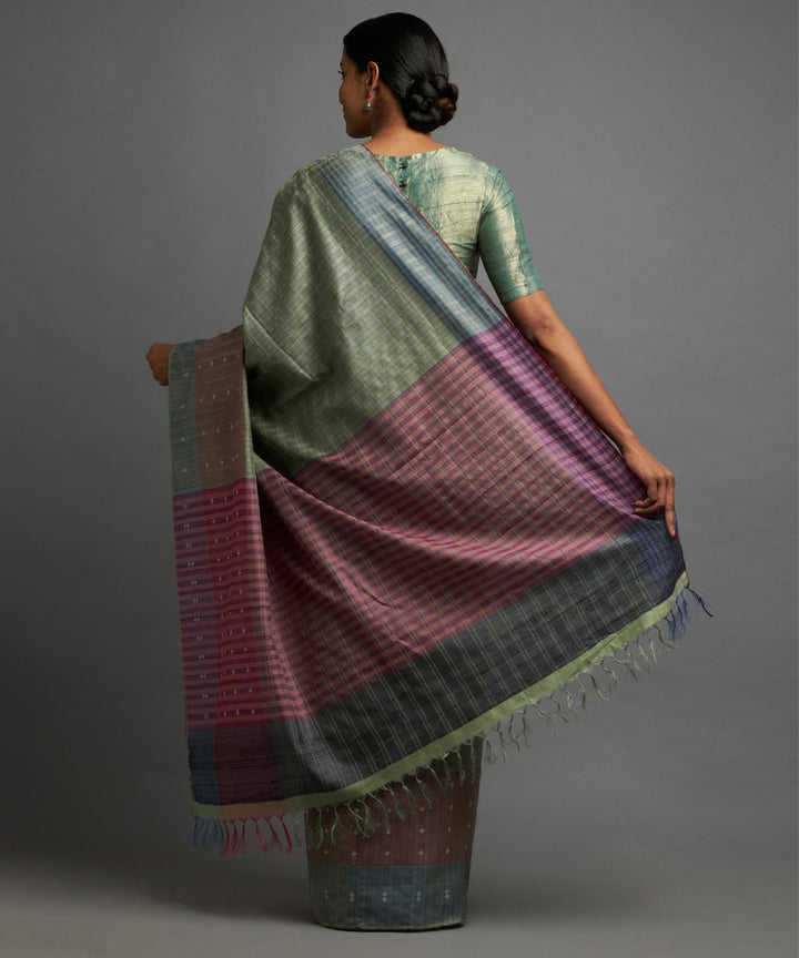 Pistachio kosa handloom chhattisgarh silk saree