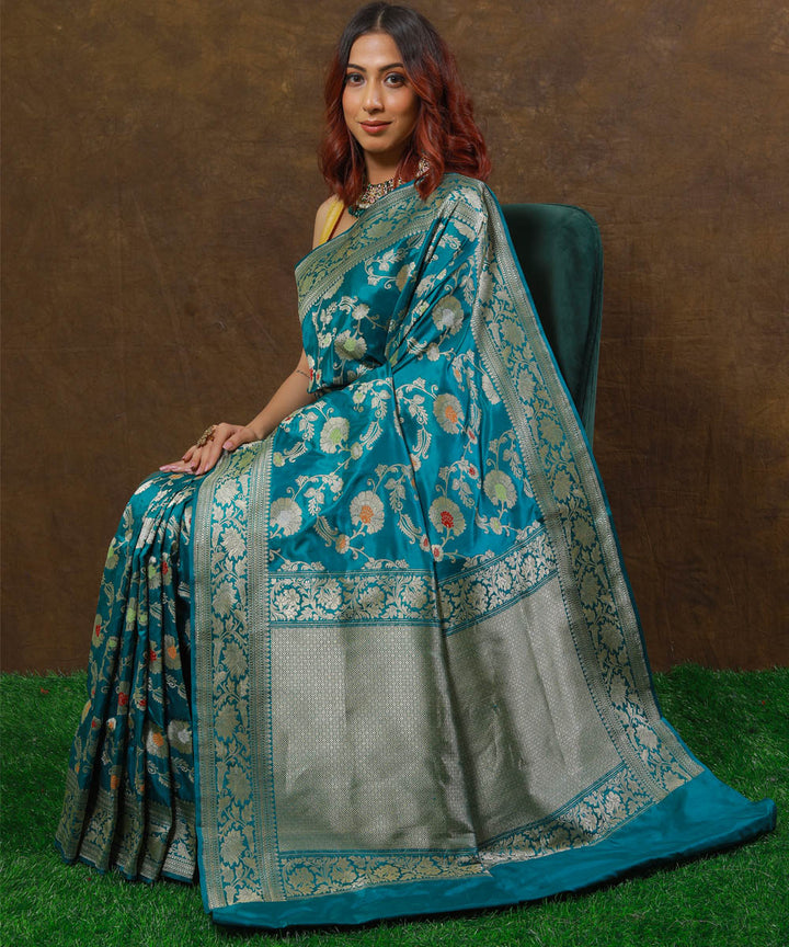 Morkanthi jangla silk handwoven banarasi saree