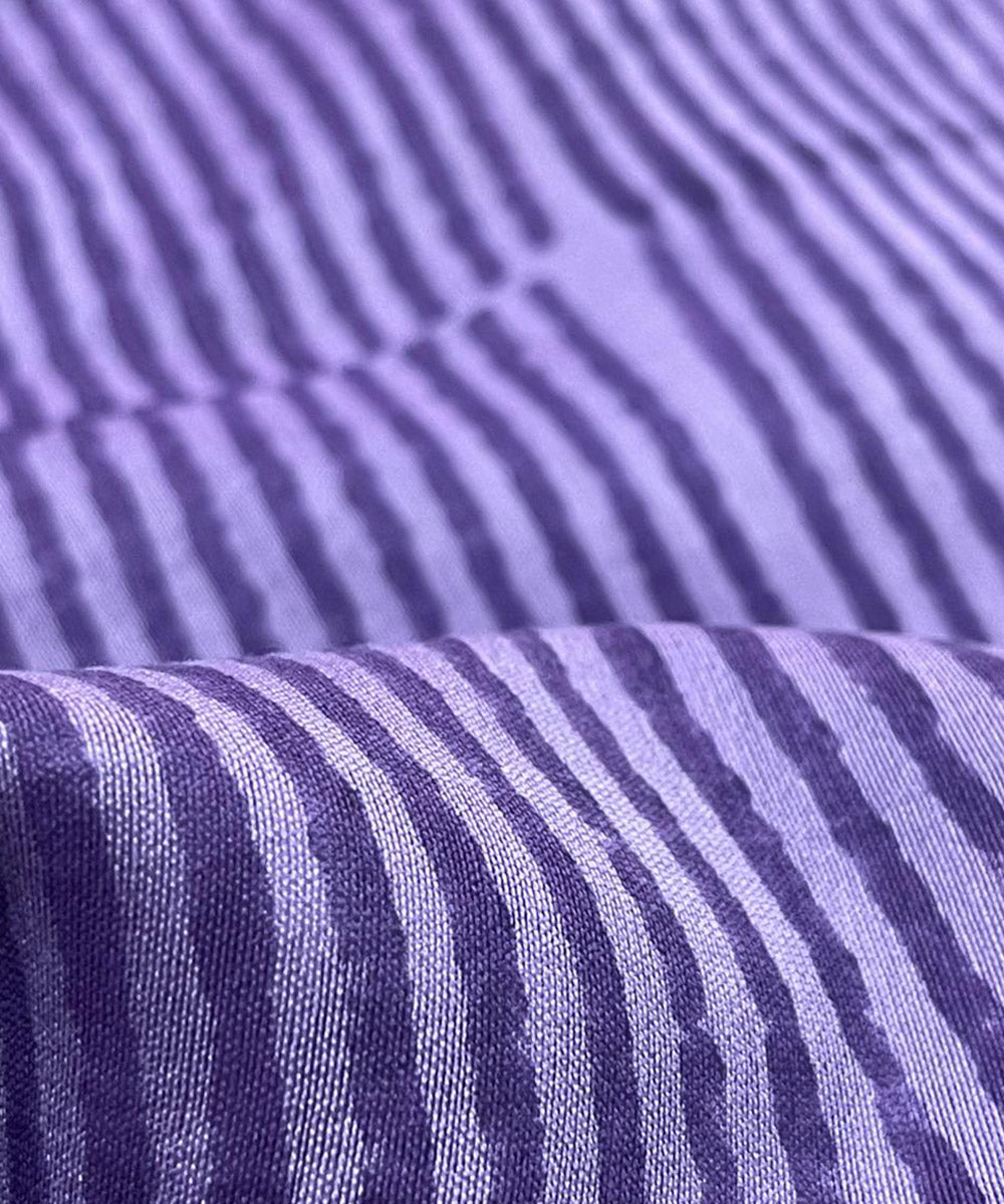 Lavender golden hand embroidered chanderi silk saree
