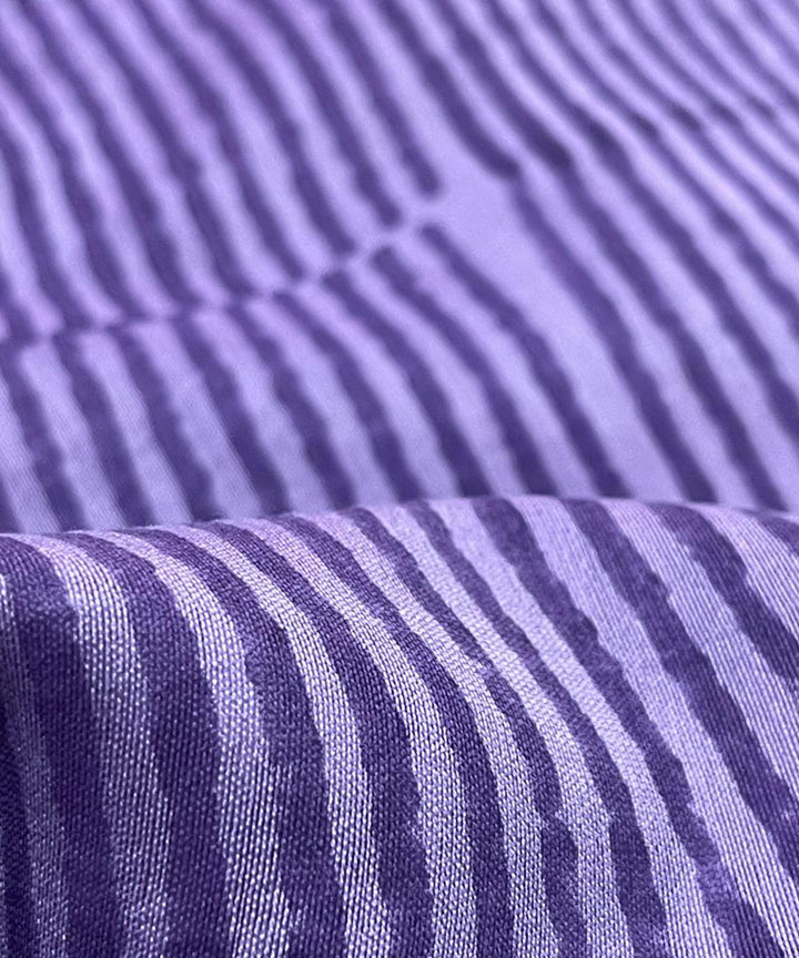 Lavender golden hand embroidered chanderi silk saree