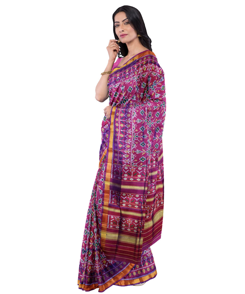 Purple patola silk handloom saree