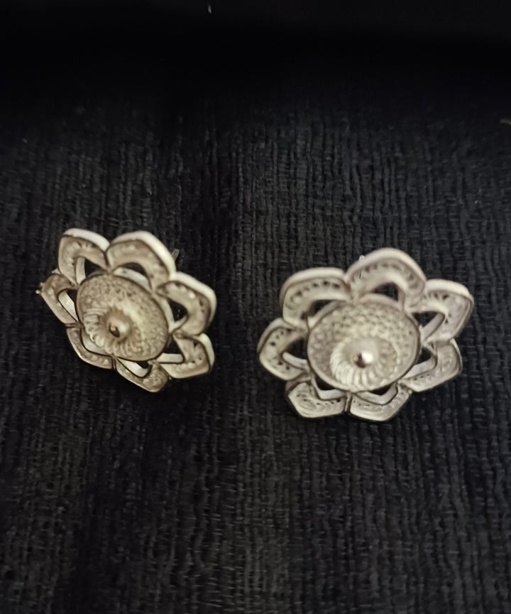 Silver filigree handcrafted pure silver earring by orissa artisans