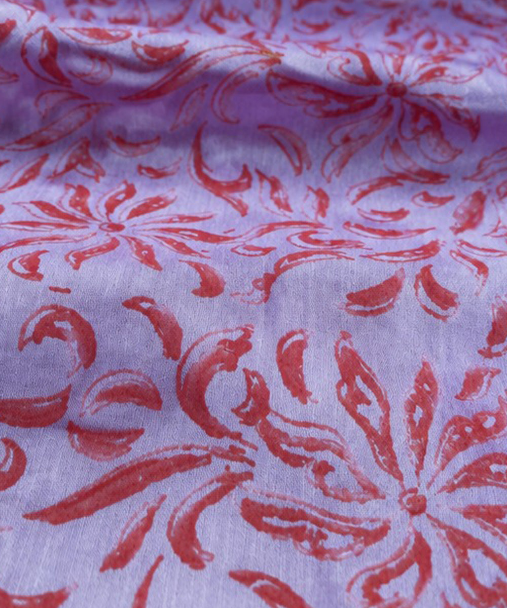 Pink orange hand embroidered chanderi silk saree