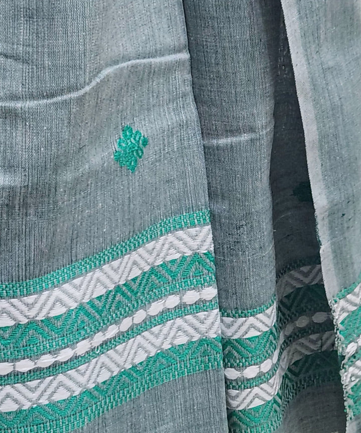 Black multi color handloom silk assam stole