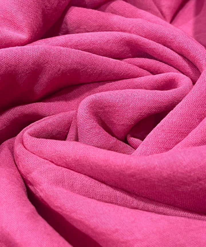 Pink yellow crochet mukaish cotton saree