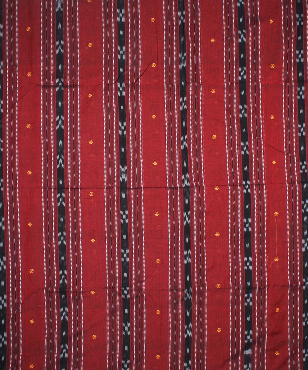 Maroon handloom nuapatna cotton fabric