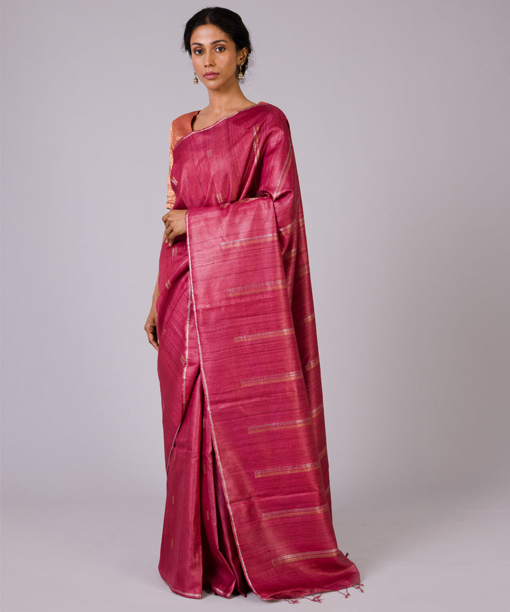 Red kosa handloom chhattisgarh silk saree