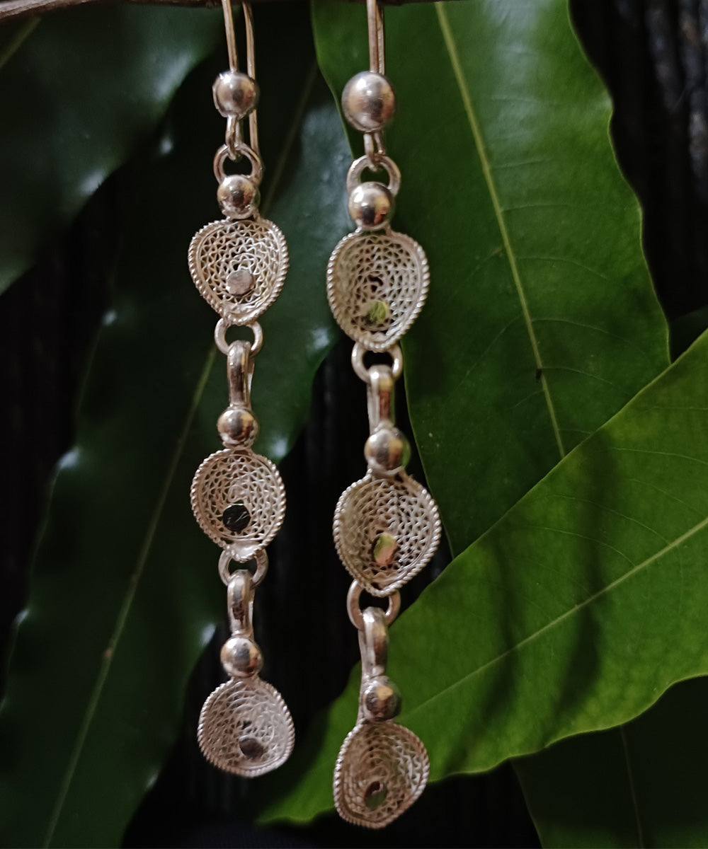 Silver filigree crafted pure silver earring