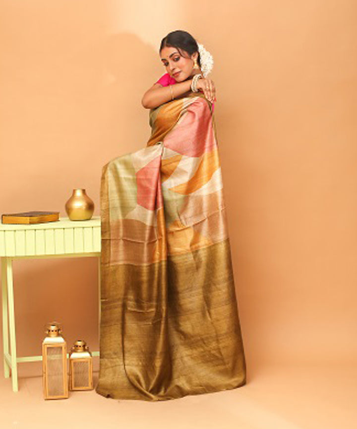 Multicolor chhattisgarh handloom tussar silk saree