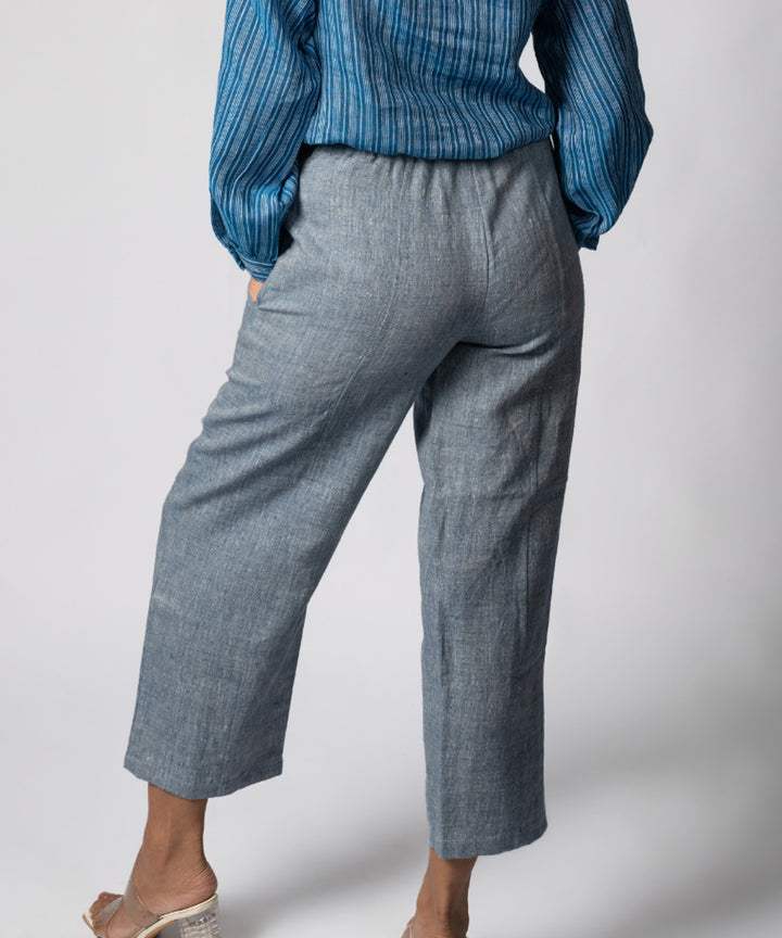 Blue handwoven linen trousers