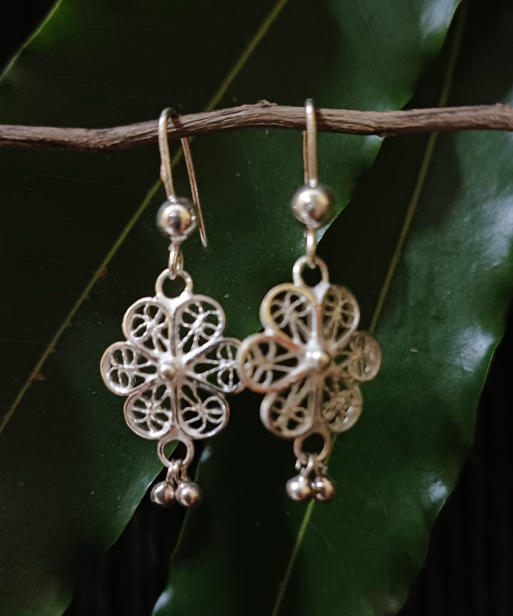 Silver filigree handcrafted pure silver earring