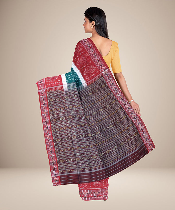 Multicolor multicolour cotton handwoven nuapatna saree