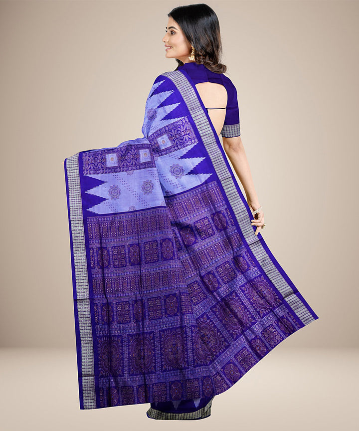 Aero blue dark blue silk handwoven bomkai saree