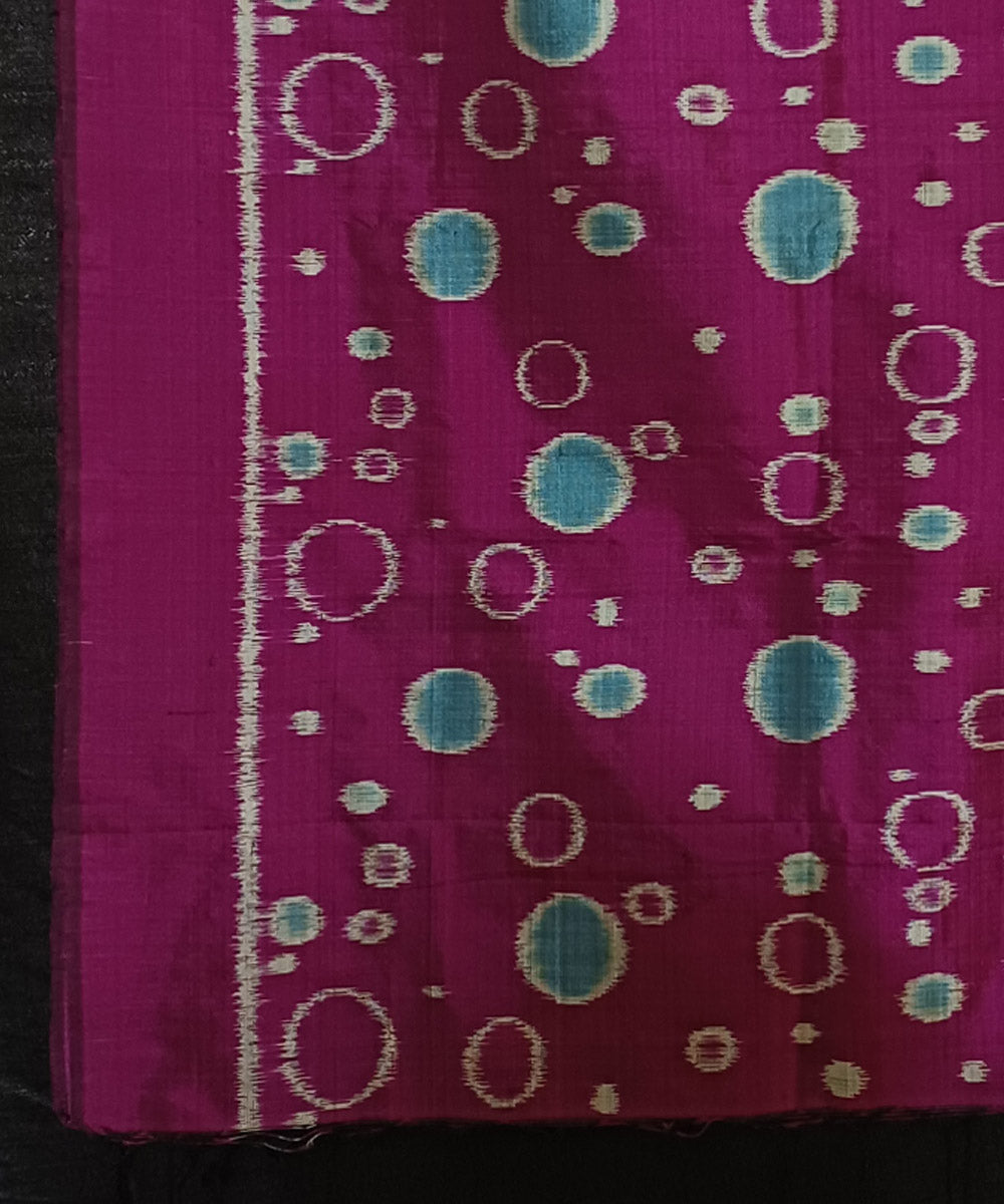 Pink blue handwoven silk ikat sambalpuri stole