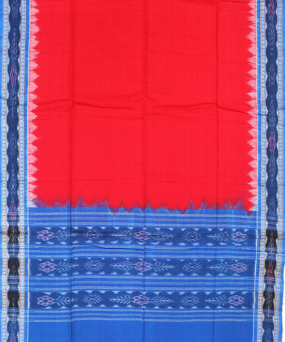 Red blue handwoven sambalpuri cotton dress material