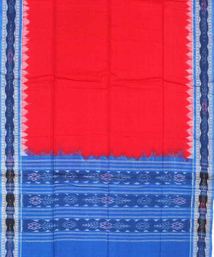 Red blue handwoven sambalpuri cotton dress material