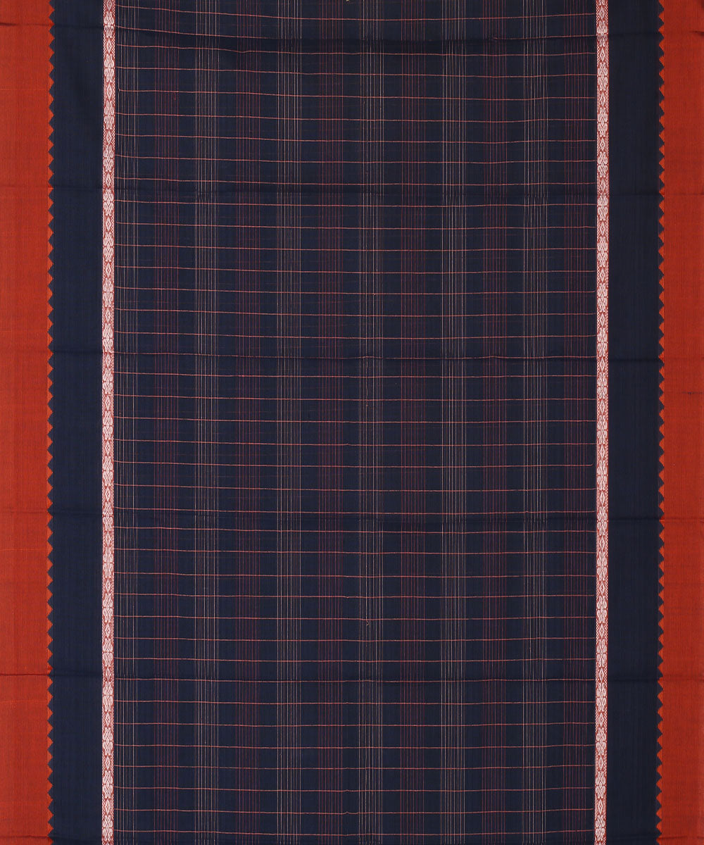 Navy blue handwoven narayanapet cotton saree