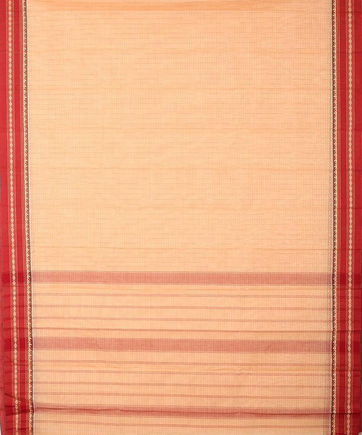 Peach light peach handwoven narayanapet cotton saree