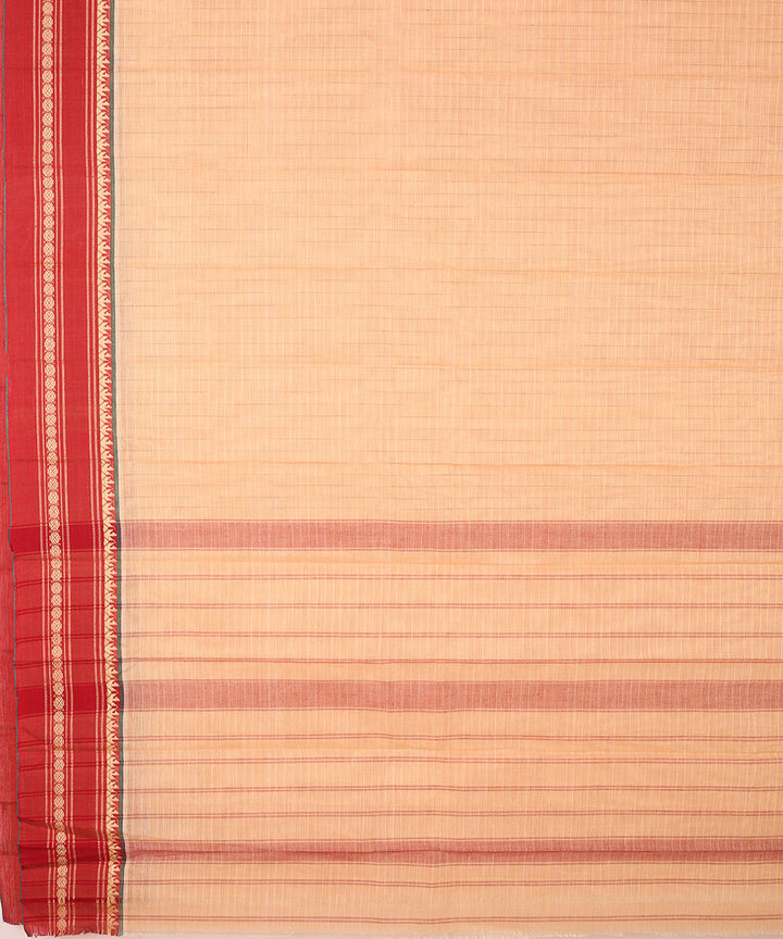 Peach light peach handwoven narayanapet cotton saree