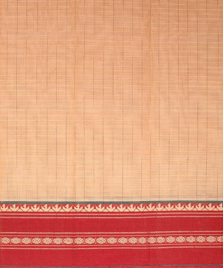 Peach light peach handwoven narayanapet cotton saree