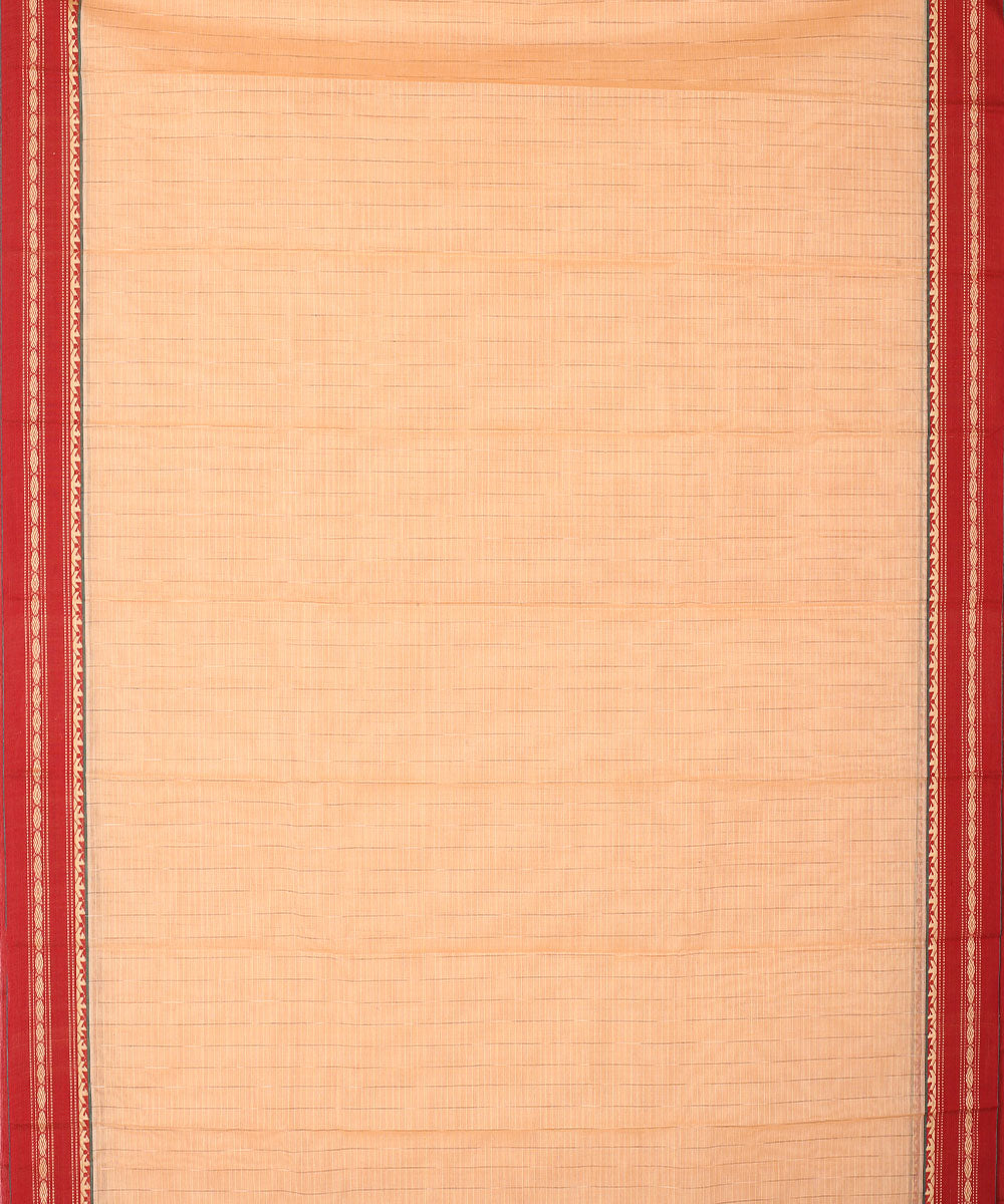 Peach light peach handwoven narayanapet cotton saree