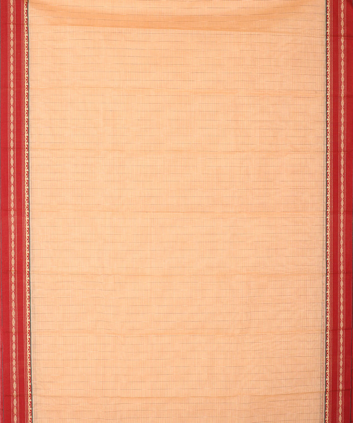 Peach light peach handwoven narayanapet cotton saree