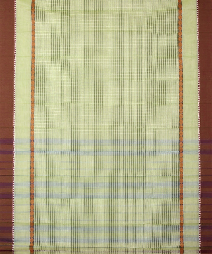 Light green handwoven cotton narayanapet saree