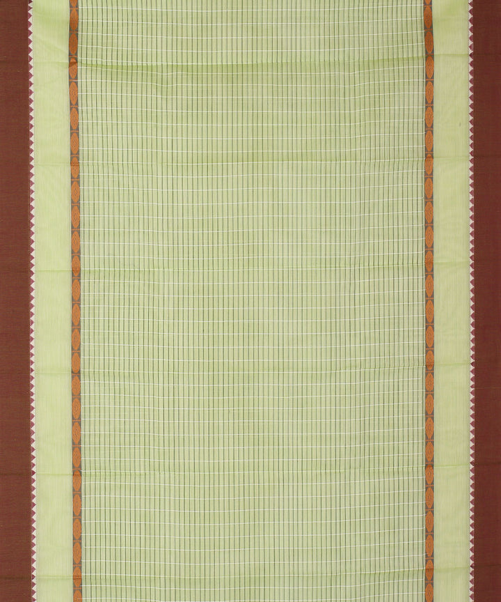 Light green handwoven cotton narayanapet saree