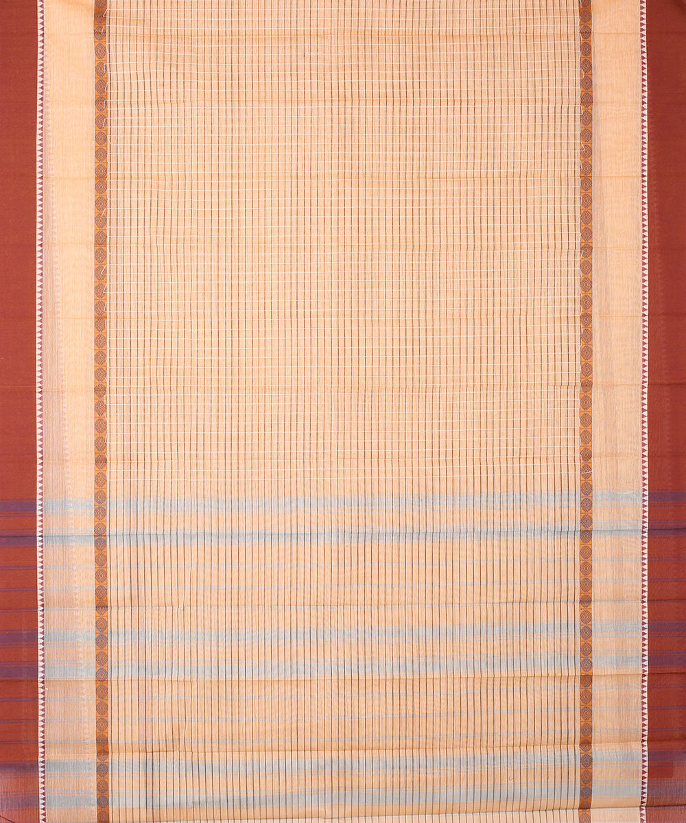 Peach light handwoven narayanapet cotton saree