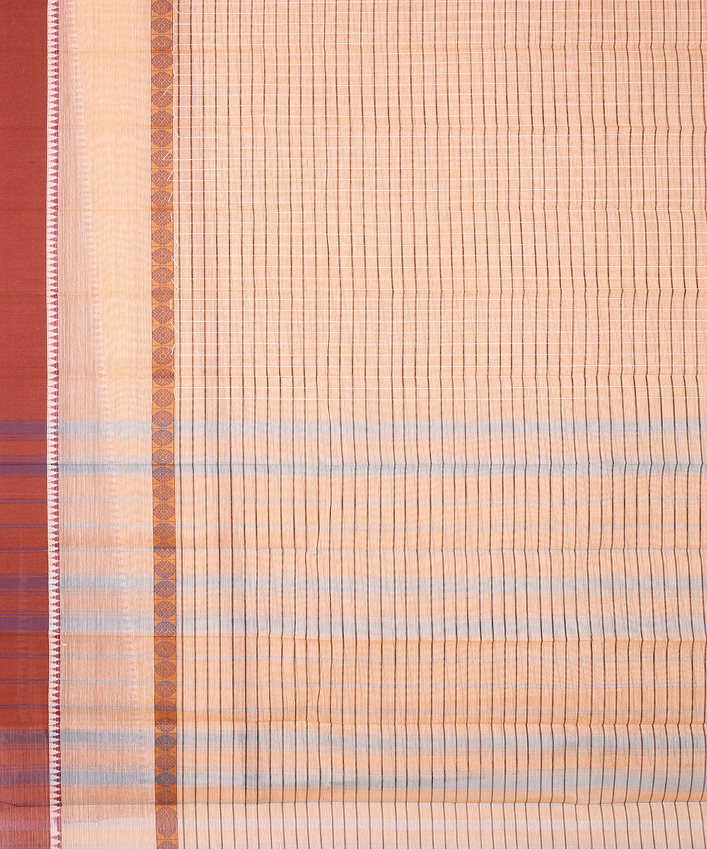 Peach light handwoven narayanapet cotton saree